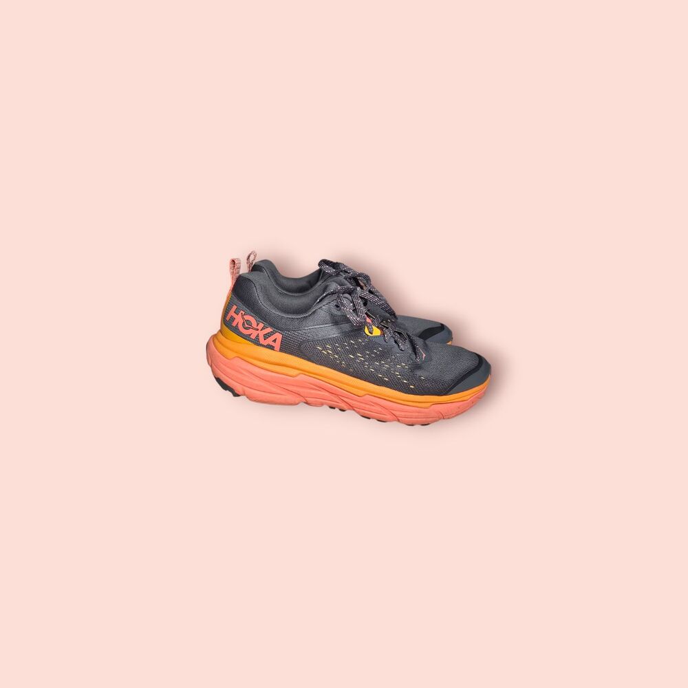 Hoka Challenger ATR 6 Women’s Trail Running Shoes Orange Grey Athletic Sneaker